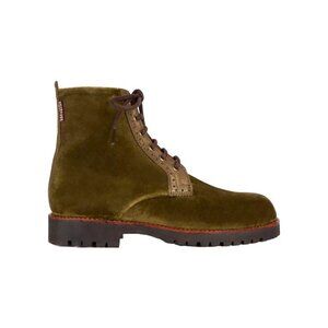Penelope Chilvers Rodriguez Velvet & Leather Boots Moss Green NEW 37
